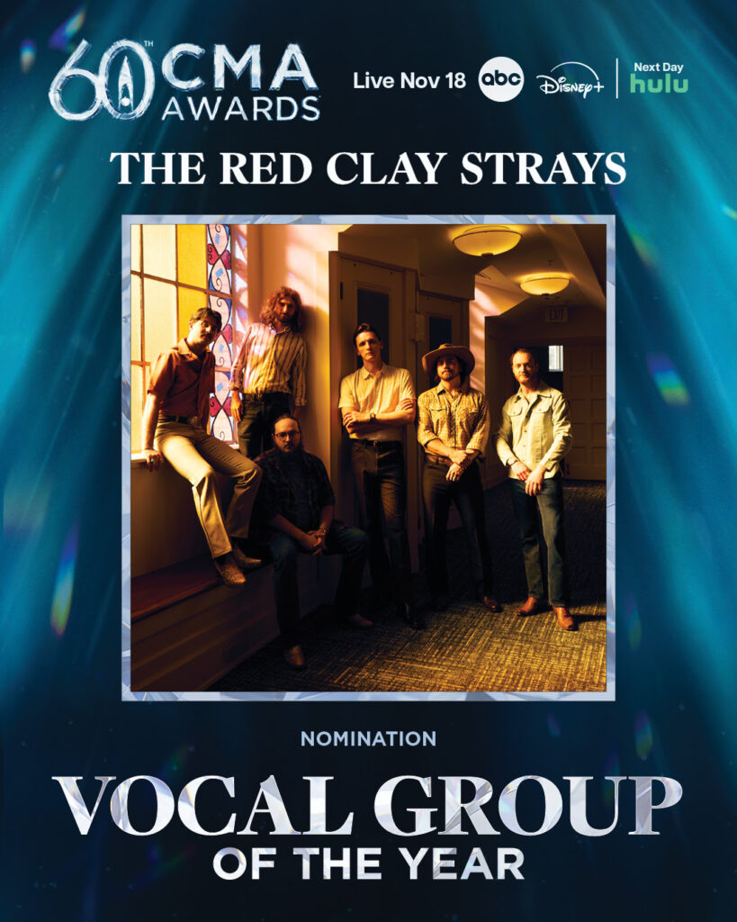 The Red Clay Strays Earn 2026 CMA Vocal Group of the Year Nomination