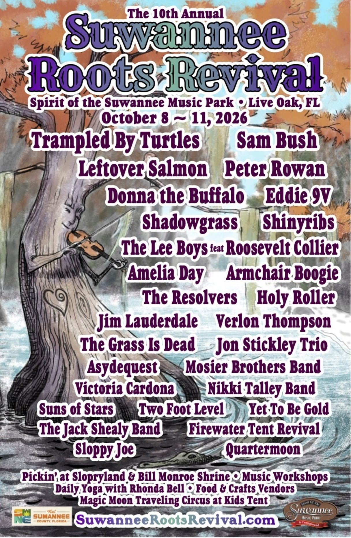 Suwannee Roots Revival Announces 2026 Daily Schedules