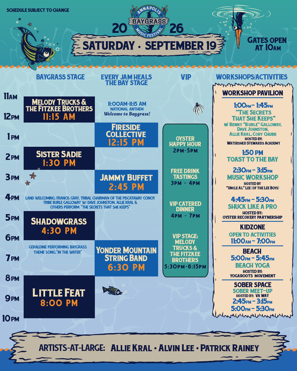 Annapolis Baygrass Announces Daily Schedules for This Weekend’s Festival