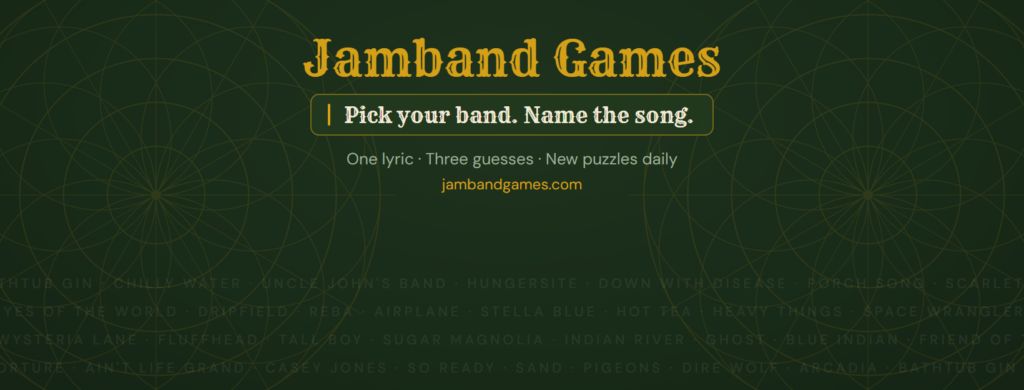 Jamband Games: Free Daily Lyric Puzzles for Jam Fans