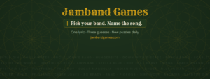 Jamband Games: Free Daily Lyric Puzzles for Jam Fans