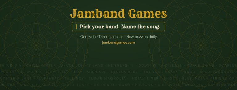Jamband Games: Free Daily Lyric Puzzles for Jam Fans