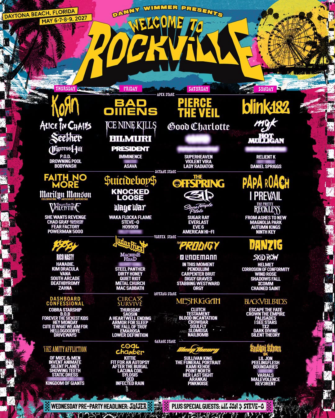 Welcome to Rockville 2027: Blink-182, Korn, Faith No More