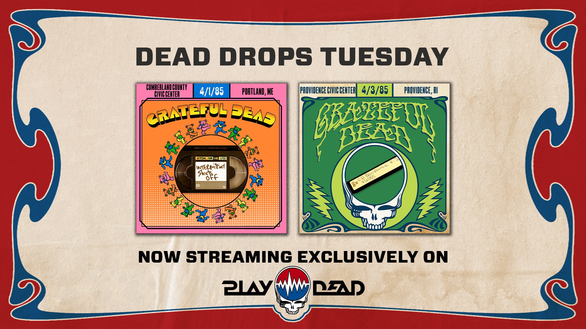 Grateful Dead’s April 1985 Shows in Maine and Providence Join Play Dead