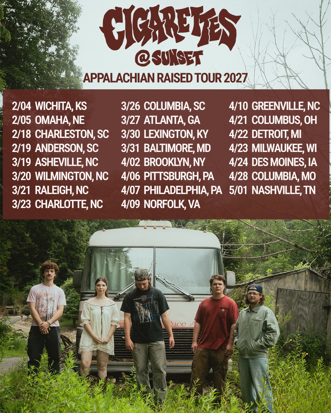 Cigarettes @ Sunset Announces 2027 U.S. Tour Dates