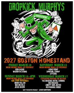 Dropkick Murphys Announce St. Patrick’s Day 2027 Boston Shows